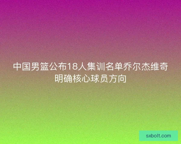 中国男篮公布18人集训名单乔尔杰维奇明确核心球员方向